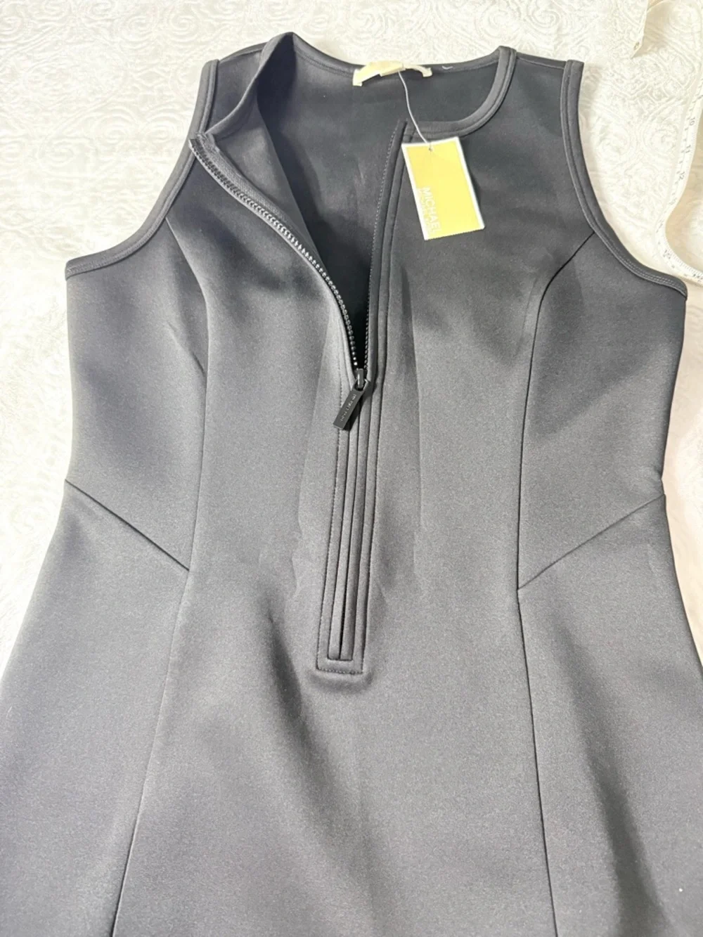 Michael Kors Black Sleeveless Sheath Dress Zip Front Size 6 NWT